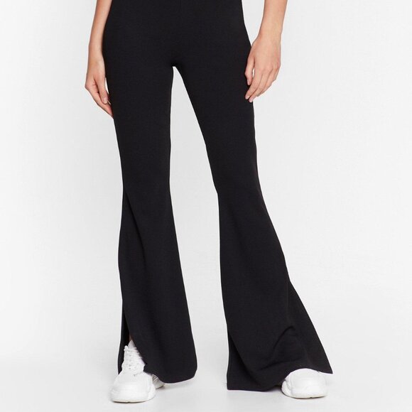 Flare You At High-Waisted Split Hem Pants - Picture 1 of 2